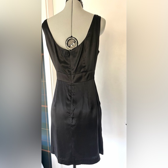 Nanette Lepore Silk Cocktail Midi Dress, silk cord braided detail, pockets, 8 - Picture 4 of 11